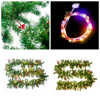 

Christmas Garland Ornament Garland Wreath Fake Pine Tree Xmas decor PVC DIY Home Artificial Christmas Decor New