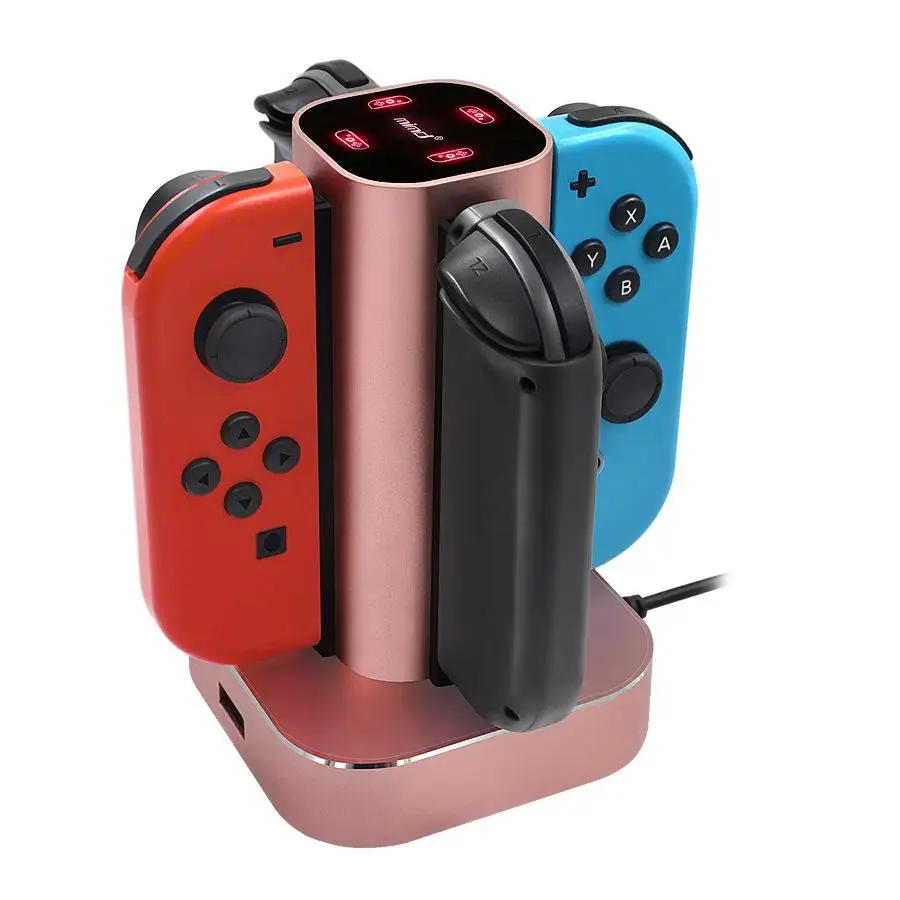

4 In 1 Game Controller Charger Aluminum Alloy Charging Dock Station USB Port For Nintendo Switch NES Joy Cons