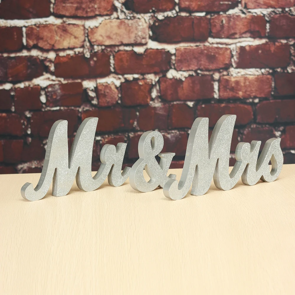 Большой mr. And Mrs Signs Милая Свадебная вечеринка столешница деревянные буквы дисплей