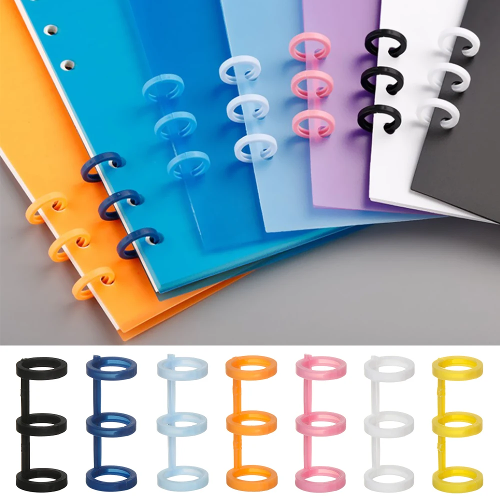 3 unids/set Color caramelo espiral anillo cuaderno carpeta libro Binder anillos de hoja suelta Ring Binder recargable círculo calendario papelería