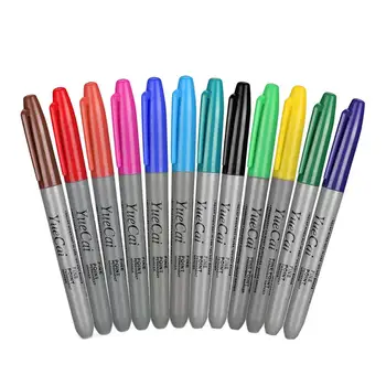 

12 Pcs Colorful Waterproof Tattoo Skin Permanent Marker Pens Eyebrow Tattoo Transfer Marker Pen Tattoo Accessorie