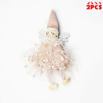 

2PCS Christmas Angel Doll Xmas Tree Wool For Home Decor DIY Party Supplies