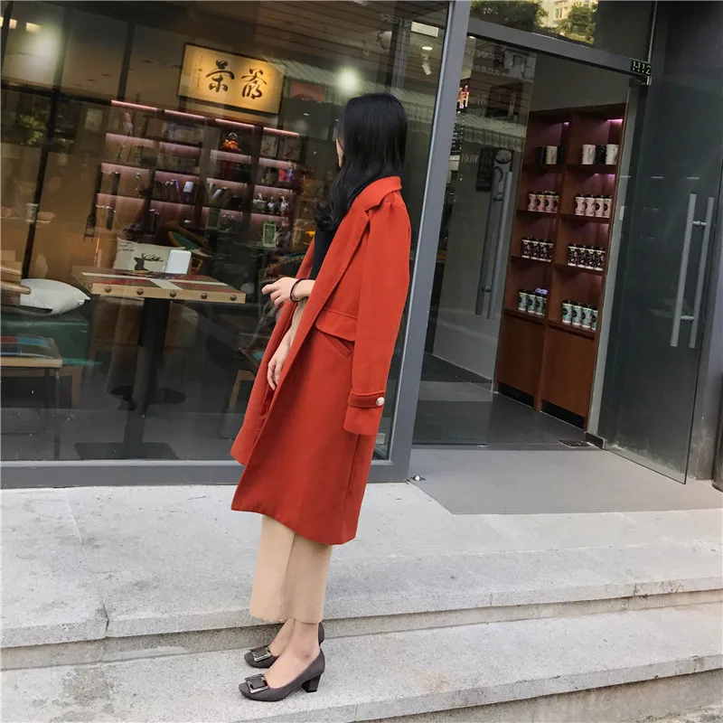 Woolen Jacket Women's Fall And Winter Clothes New Style Fashion Korean-style Loose-Fit Woolen Overcoat Mid-length Versatile