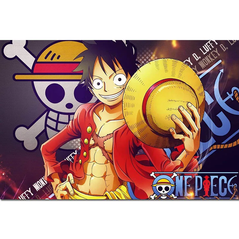 5d Diy Full Square Diamond Painting One Piece Luffy Anime Embroidery Picture Round Skull Cross stitch Mosaic Home Decor | Дом и сад