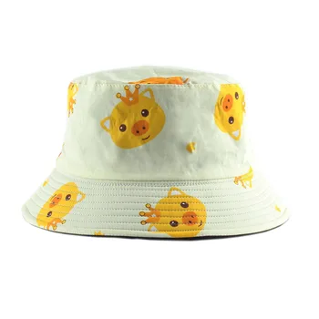 

2020 Cartoon Pig Bucket Hat For Women Female Fisherman Hat Panama Bob Hat Summer Sun Hat For girl friend gift