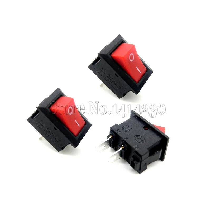 Кнопочный переключатель 10x15 мм SPST 2Pin 3A 250V KCD11 10 шт. кнопочный * 15 черный красный и
