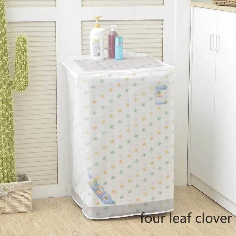 four leaf clover Портативный чехол для стиральной машины Водонепроницаемая peva Передняя верхняя открытая Пылезащитная крышка защита от солнца 1 шт. Защитная пыль - Цвет: four leaf clover