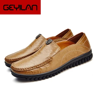 

Fashion Men's Shoes Spring Style Leather Men Loafers Comfortable Leather Shoes Men Flats Decoration Driving Shoes Size 38-46 %