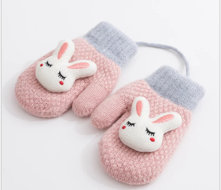 Pink gloves Тип детская Перчатки трикотажная зимой - Цвет: Pink gloves