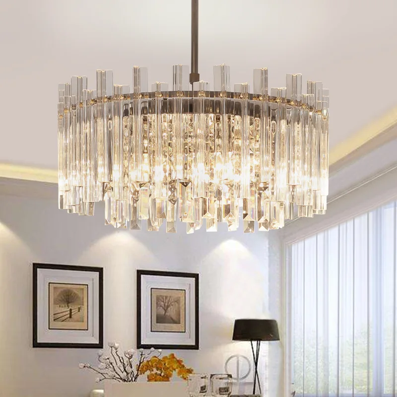 Современные хрустальные люстры, потолочный квадратный/круглый подвесной светодиодный светильник для гостиной, спальни, кухни, скандинавского стиля, столовой, светильник
