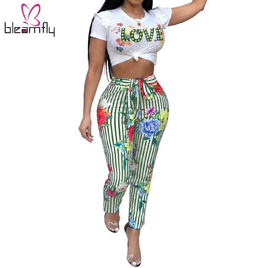 ladies matching top and trousers