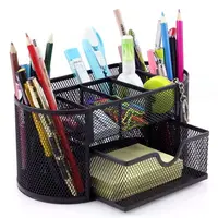 Sharkbang Large Capacity 9 Cell Metal Desk Organizer Mesh Desktop Pencil Pen Sundries Badge Holder Storage Box Stationery 1