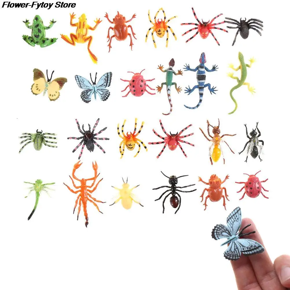 

12pcs/lot Plastic Insect Reptile Model Figures Kids Party Bag Filler Favour Toys Boy Favor Insects Figures Randomly Send