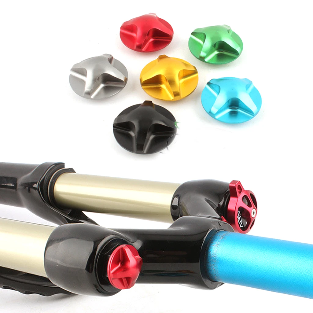 Lightweight Bicycle Fork Cover, Front Gas Shoulder Caps Aluminum Alloy Nozzle for Mountain Rode Bikes Bicycle Front Fork