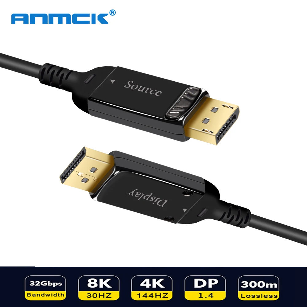 

Displayport 1.4 Optical Fiber Cable 8K 30Hz 4K 144Hz Ultra HD 32.4Gbps DP Male to DP Male 10M 15M 20M Display port 1.4 Cable