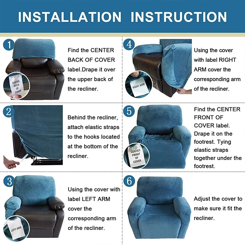 Recliner cover thick soft recliner cover, suitable for living room sofa cover, sofa armchair cover, elastic cover 10 colors