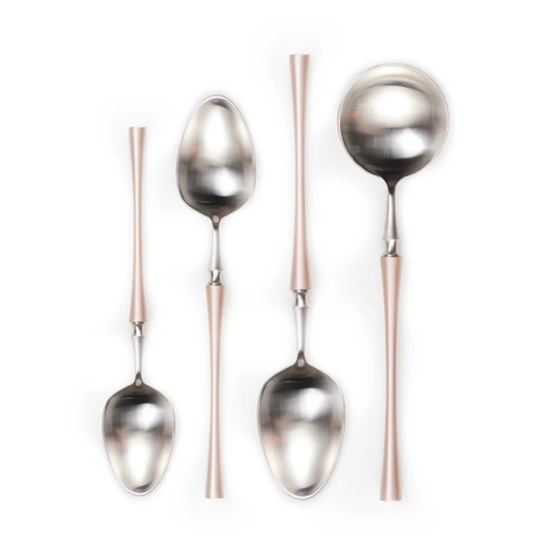 Retro Dinnerware Set Romantic Rose Gold Set Stainless Steel Plating Knife Fork Tableware Cutlery Western Food Set Home Decor