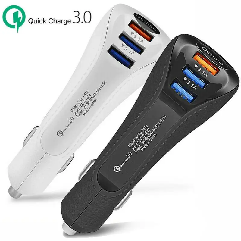 Новинка 3USB Быстрая зарядка для автомобиля 3 0 USB Автомобильное зарядное
