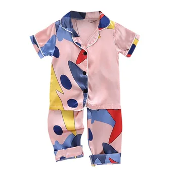 

Summer Baby Clothes Kids Girls Boys Pajamas Giraffe Sleepwear 2PCS Short Sleeve Blouse Tops+Night Pants Set