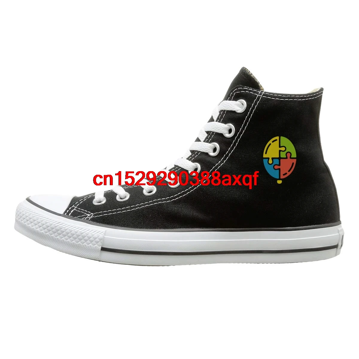 

Womens Mens Classic High Top Lace Up Canvas Shoe,Autism 14 Trainers Sneaker for Boys Girls