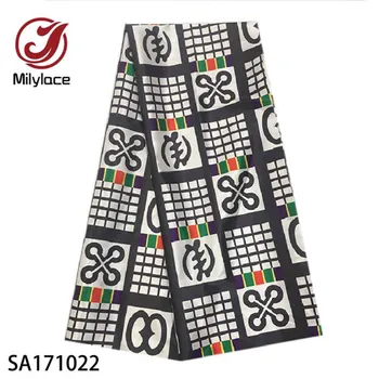 

New coming african digital printed wax pattern satin fabric hot selling satin fabric for dress SA170998