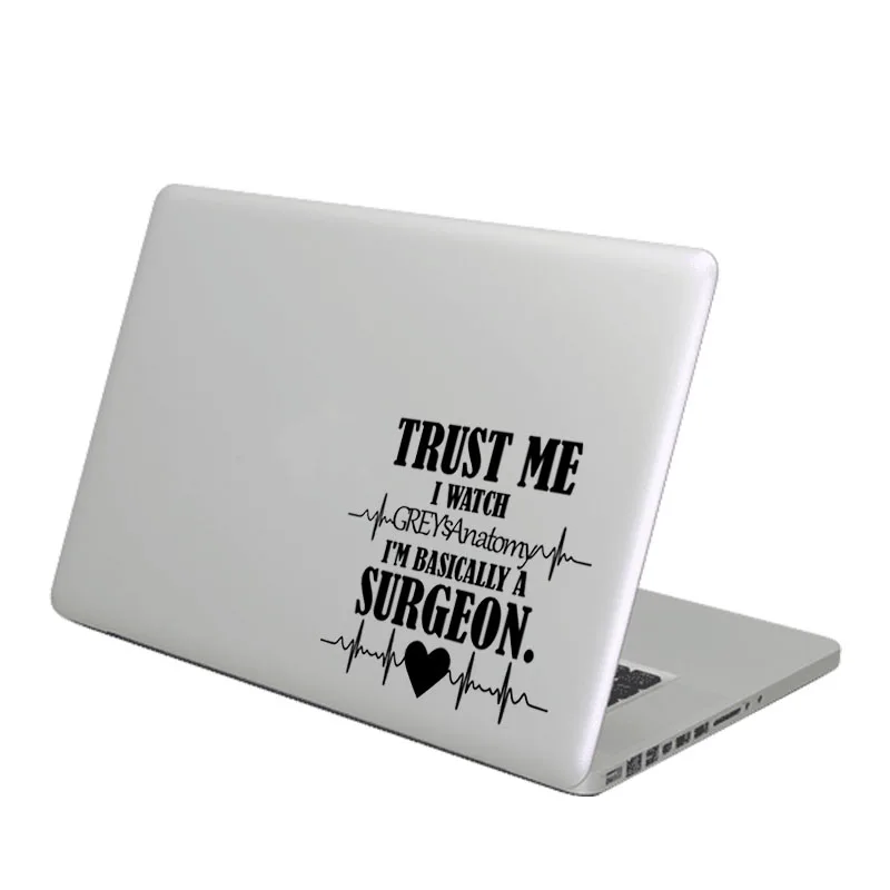 Серая Анатомия сердца импульсная Цитата наклейка для ноутбука Macbook deckle Pro 1" Air retina 11 12 13 14 15 дюймов Mac Book Ноутбук кожа