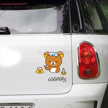 

Newest Car Cover Cartoon Bear Rilakkuma Spring Combination Car Stickers for Tesla Toyota Volkswagen Chevrolet Ford Hyundai Lada