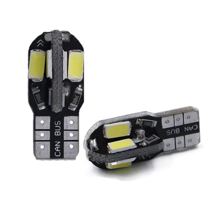 T10 LED 자동차 너비 램프 화이트 라이트, 캔버스 5730, 8SMD12V, 자동차 LED 전구, 사이드 웨지 라이트, 450LM, 자동차 라이센스 라이트