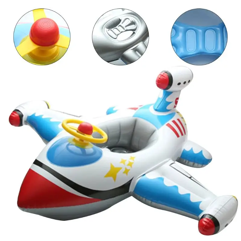 Inflatable Swimming Ring Airplane Baby Float Seat Toddler Infant Pool Boat