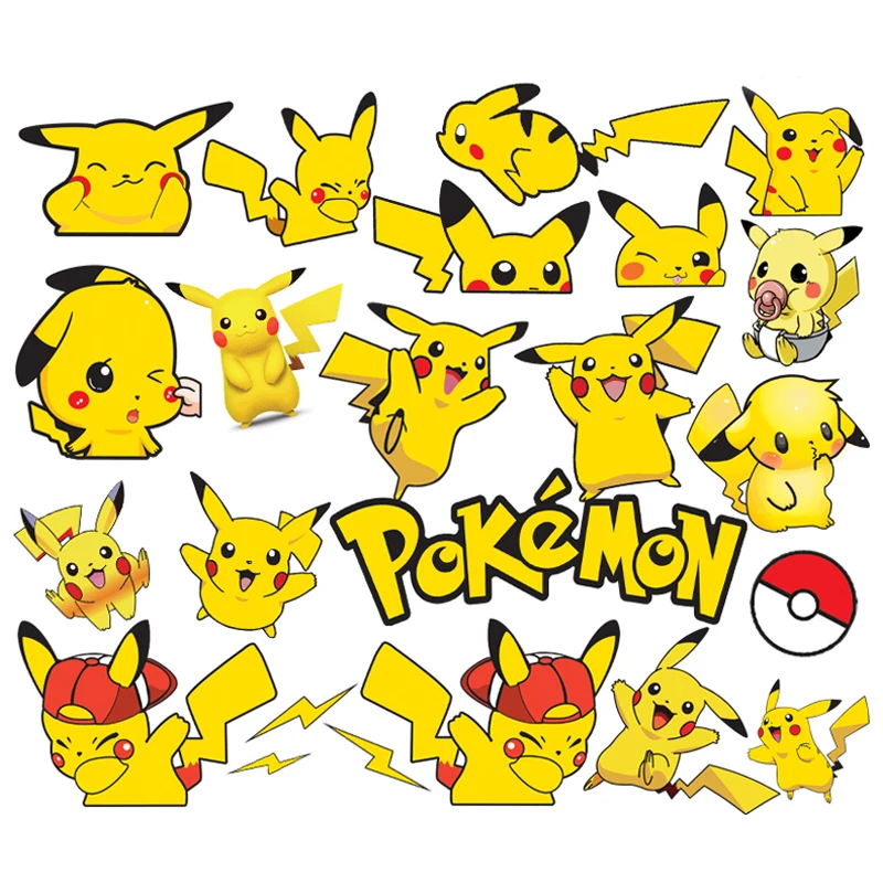 Pokemon футболка с декором в виде Водонепроницаемый виниловые наклейки Фотообоев c