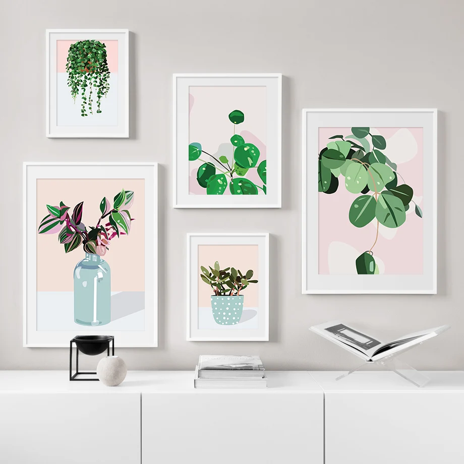 Modern Small Green Plant Potted Dill Canvas Painting Picture Poster and Print Home Wall Art Decoration for Living Room | Дом и сад