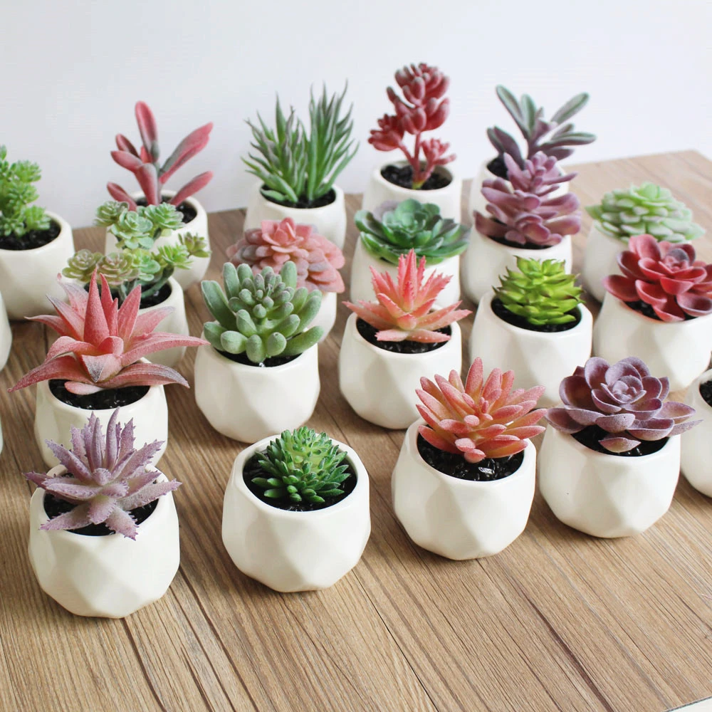 Mini Artificial Succulents Plants Fake Succulent Bonsai Home Office Decor Mini Artificial Succulents Plants Fake Succulent Bonsai Home Office Decor
