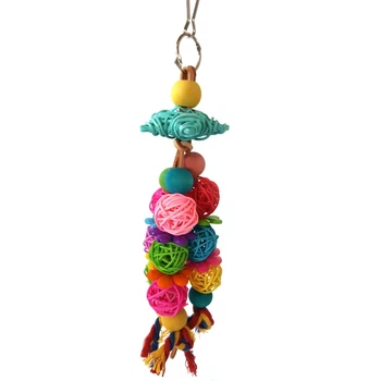

Bird Perch Parrot Toy, Nature Wooden Stand Platform Hanging Exercise Playground
