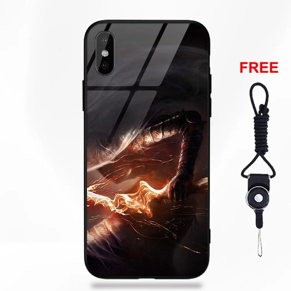 Nameless King Dark Souls 3 силиконовый чехол для телефона TPU оправа закаленное стекло для Apple iPhone 5 5C 5S SE 6 6S 7 8 Plus X XS Max XR - Цвет: as picture