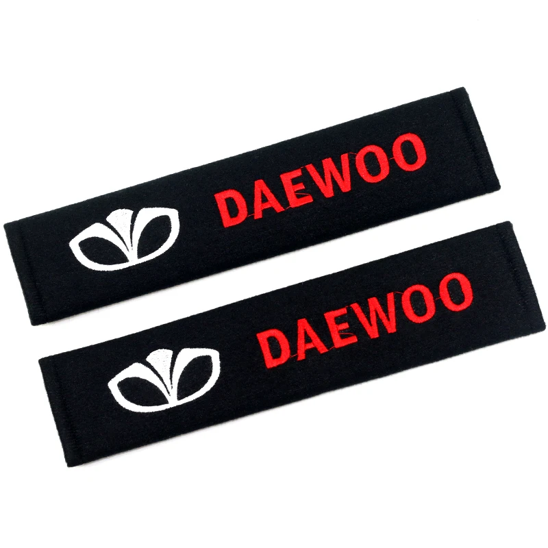 

2PCS Car Safety Belt embroidery pattern covers seat belt case for daewoo car styling