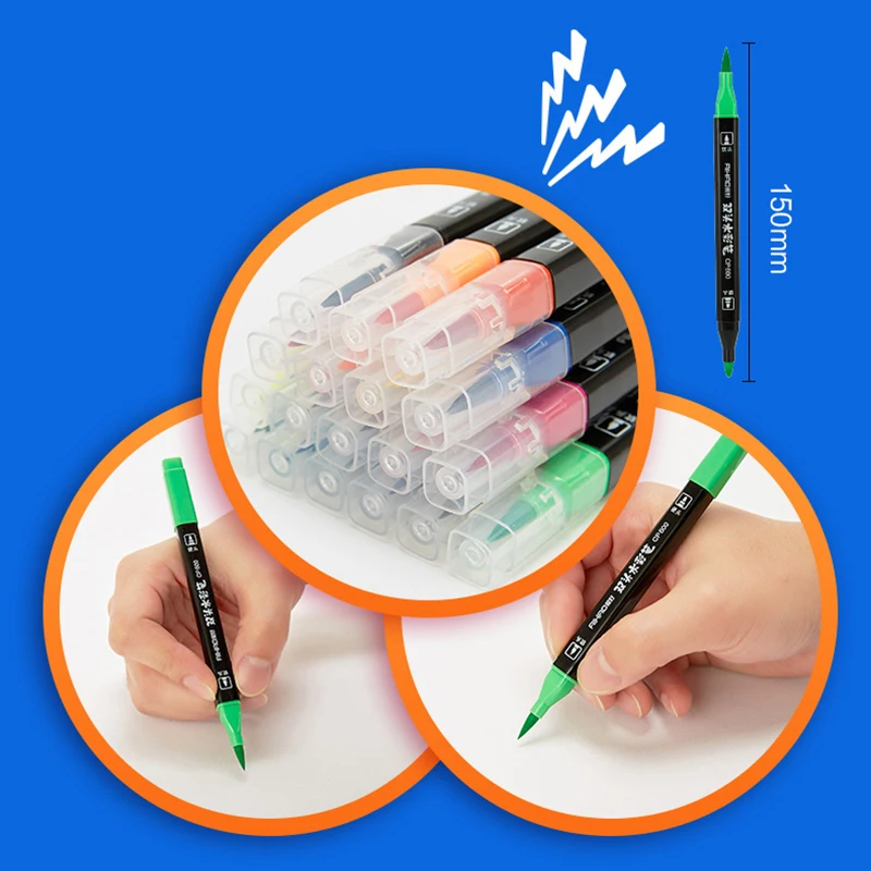 Мягкая жесткая двуглавая ручка, товары для рукоделия, цветная Водонепроницаемая ручка, кисть, ручка, маркеры для рисования, цветная Водонепроницаемая ручка