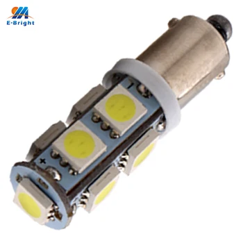 

YM E-Bright 100PCS Led Car Lights BA9S Interior Lighting T11 T4W 5050 9 SMD License Plate Lamp Auto Bulbs White Blue Red Green