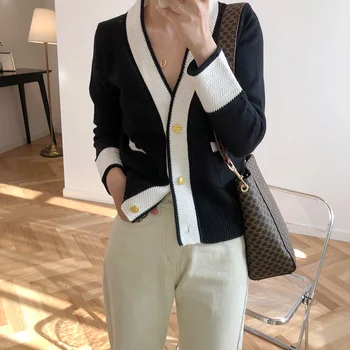 

2020 Women Spring V-Neck Knitted Women Sweater Coat Single Button Cardigans Long Sleeve Women Poncho Summer Sweaters Pull Femme