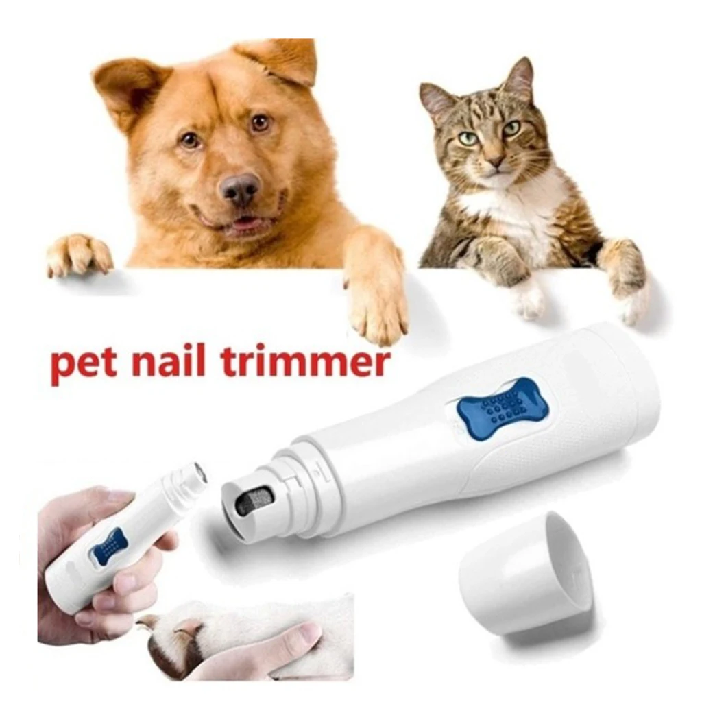 Professional Dog Nail Grinder Cat File Claw Grooming Trimmer Low Noise Pet Paws Clipper Tool, ABS Plastic