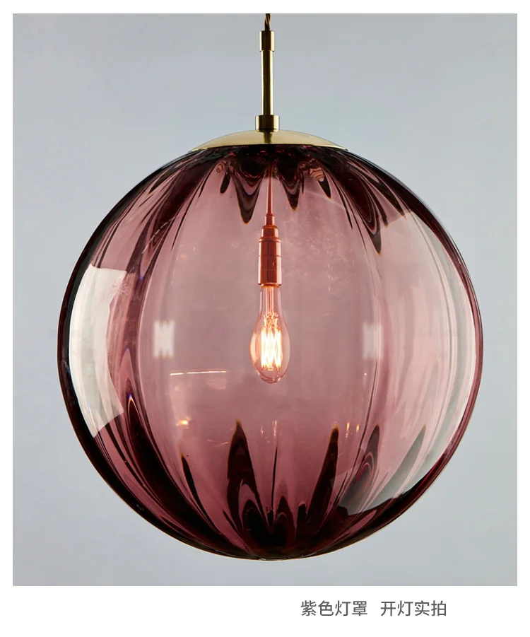 Modern Simple Glass Single Head Hanging Lamp Colorful Creative Individual Designer Pednant Lights Living Room Bedrom Bar Hall