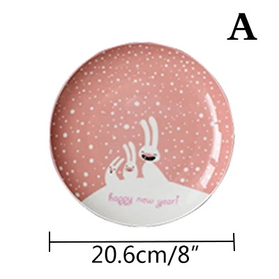 DS0156 Plate Рождественское блюдо, керамическая тарелка, фарфоровая посуда, столовый набор, блюдо для салата, поднос для торта, кондитерских изделий, фруктовые сервировочные тарелки, ресторан 8 '', 1 шт - Цвет: DS0156 Plate