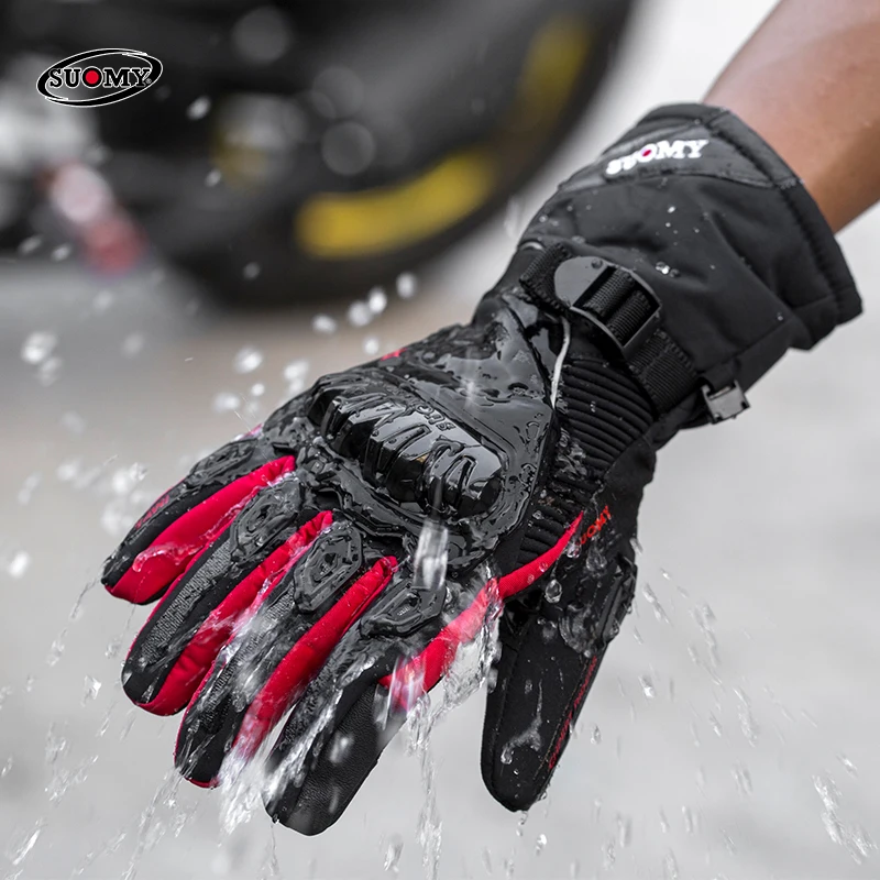 Suomy  Winter warm motorcycle gloves 100% Waterproof windproof Guantes Moto Luvas Touch Screen Motosiklet Eldiveni images - 6