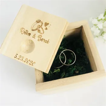 

Personalized Rustic Wedding Wooden Ring Box Jewelry Gift Box Trinket Storage Container Holder Custom Couple Rings Bearer Boxes