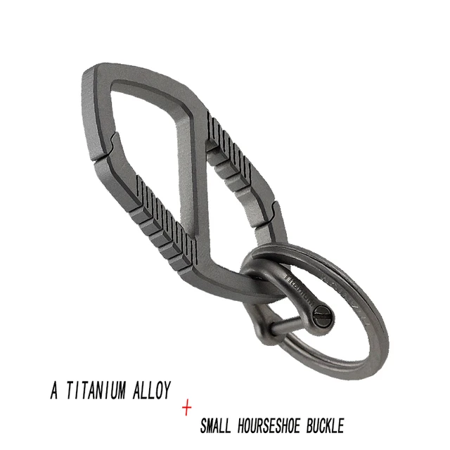 Titanium Men Women Car Keychain Rotatable Buckle Luxury Key Chain Ultra Lightweight EDC Key Ring Holder Upscal Gift for Men A-Ti-M