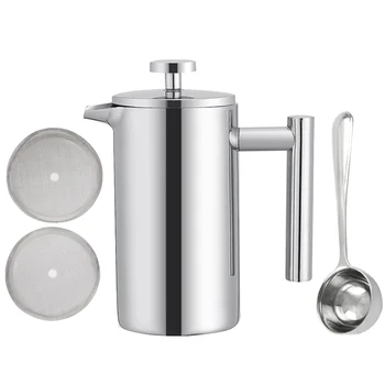 

ELEG-1000Ml Coffee Pot French Press Pot Stainless Steel Coffee Pot Insulation Tea Maker French Press Coffee Pot