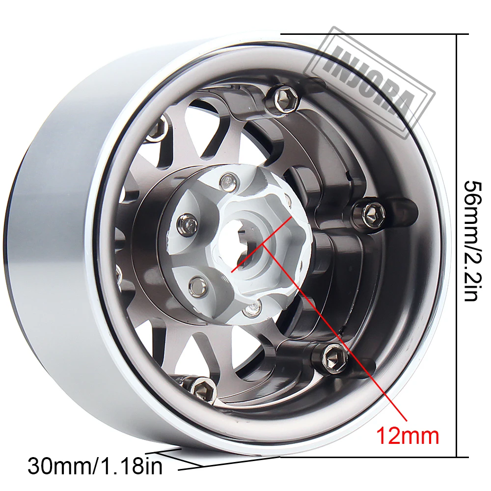 INJORA 4 шт. металлические 1,9 Beadlock Обода Колеса Шины Набор для 1/10 RC Гусеничный автомобиль осевой SCX10 90046 Traxxas TRX-4 Redcat GEN 8
