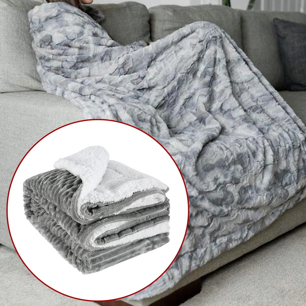 

Twin Thick Warm Blanket for Winter Bed Super Soft Fuzzy Flannel Fleece/Wool Like Reversible Velvet Plush Blanket