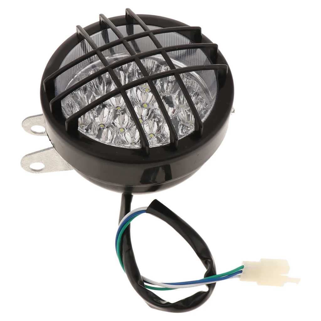 Bright Headlamp 12V LED Light Round Grid Headlight Front Signal Indicator Lamp