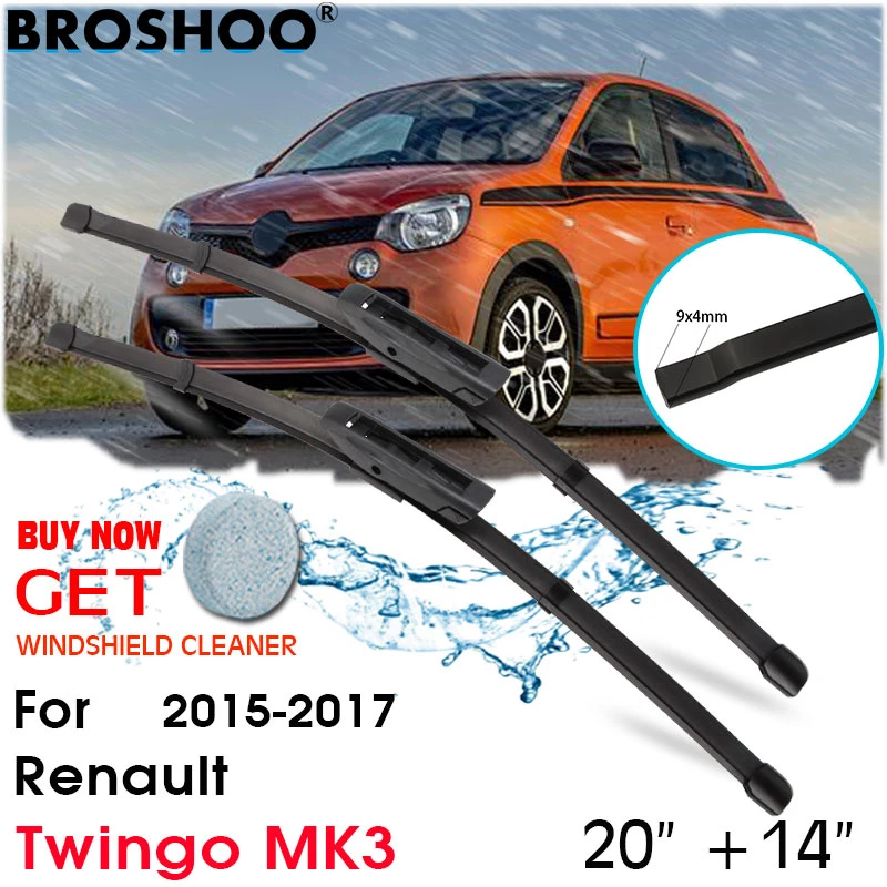 Escobilla limpiaparabrisas de coche ventana parabrisas limpiaparabrisas hojas accesorios para automóviles para Renault Twingo MK3 20 ''+ 2015 2017|Limpiaparabrisas| -