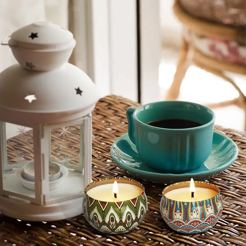 

Citronella Scented Candles Set 4 Natural Soy Wax Travel Tin